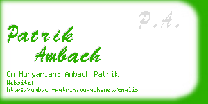 patrik ambach business card